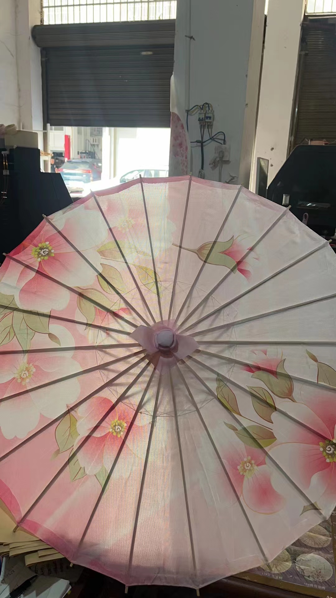 custom printed cloth fabric paper chinese parasol umbrella