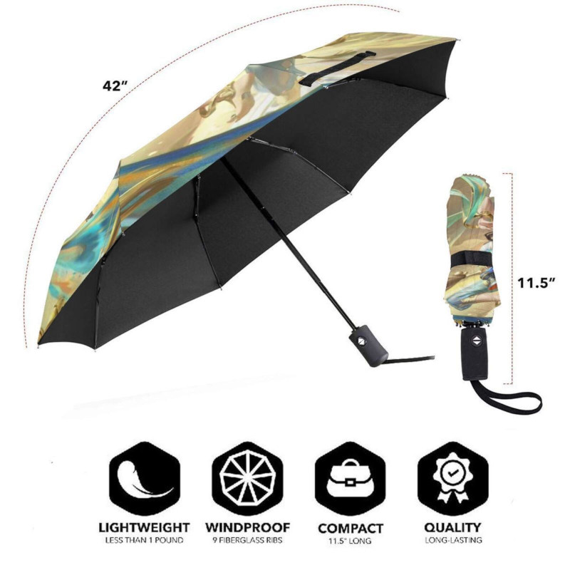 custom printed umbrella all over personalized auto open close 3-fold
