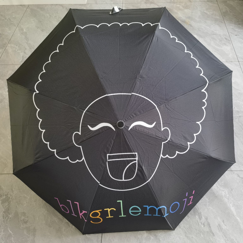 Custom Printed 3-Fold Manual Open Umbrella Outer Side Real Photo