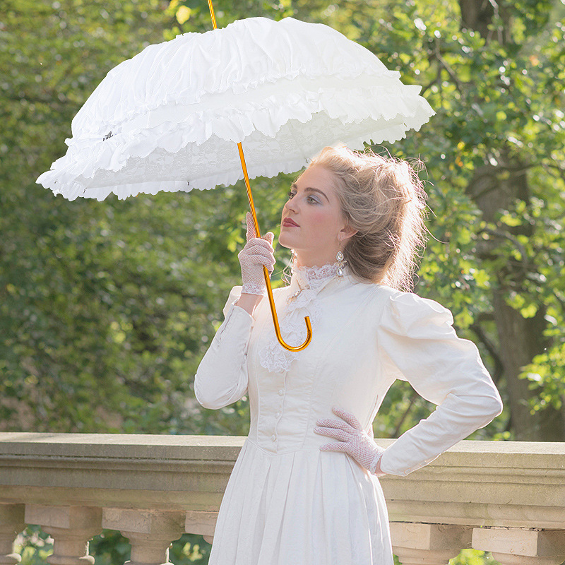 White dome princess cosplay Lace Umbrella