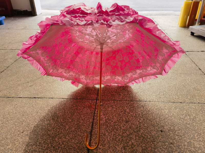 Pink dome princess Lace umbrella wedding parasol lolita cosplay