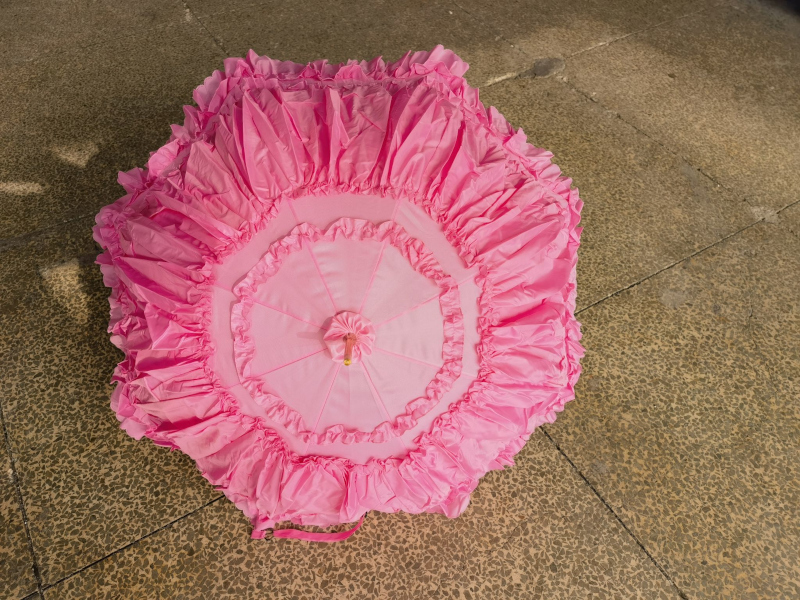 Pink dome princess Lace umbrella wedding parasol lolita cosplay