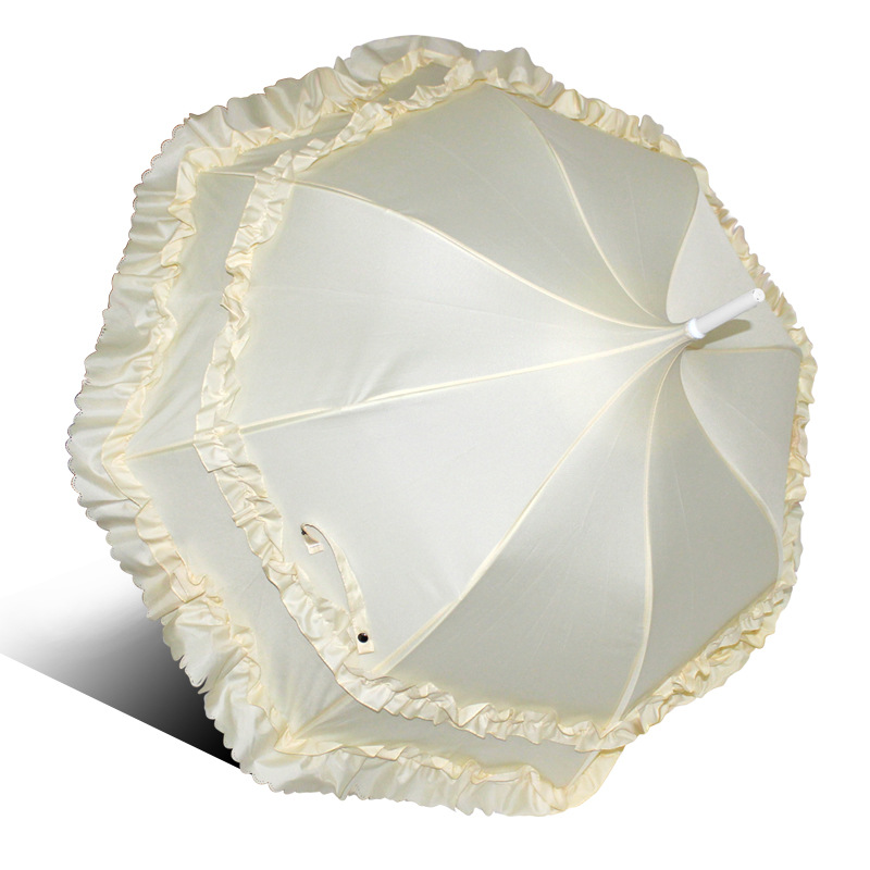 Pagoda princess umbrella frill ruffle lolita cosplay beige Pagoda princess umbrella frill ruffle lolita cosplay beige