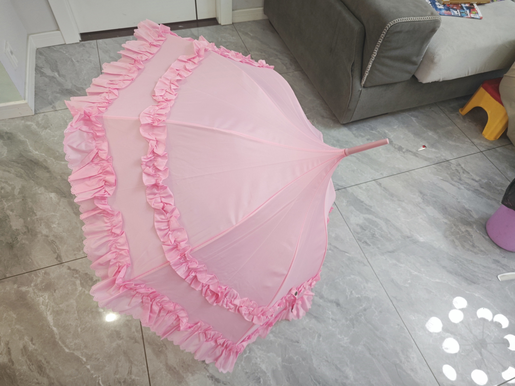 Pagoda princess umbrella frill ruffle lolita cosplay beige Pagoda princess umbrella frill ruffle lolita cosplay beige