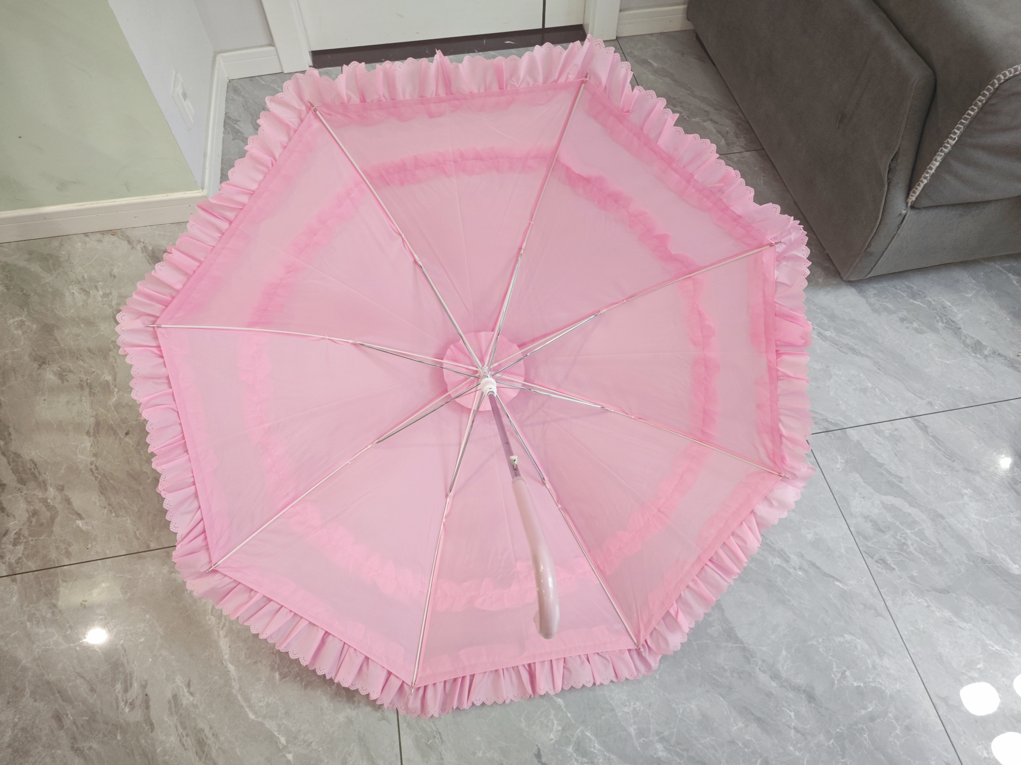 Pagoda princess umbrella frill ruffle lolita cosplay beige Pagoda princess umbrella frill ruffle lolita cosplay beige