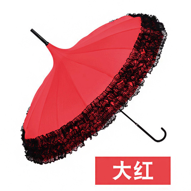 lace pagoda princess umbrella parasol lolita cosplay red