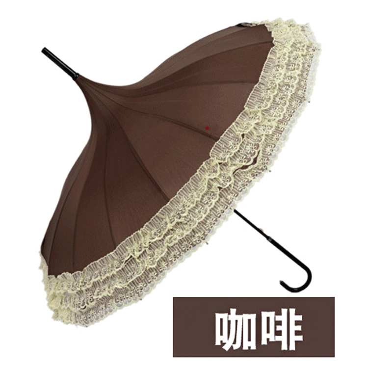 lace pagoda princess umbrella parasol lolita cosplay brown