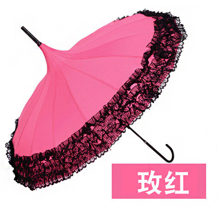 lace pagoda princess umbrella parasol lolita cosplay rose red