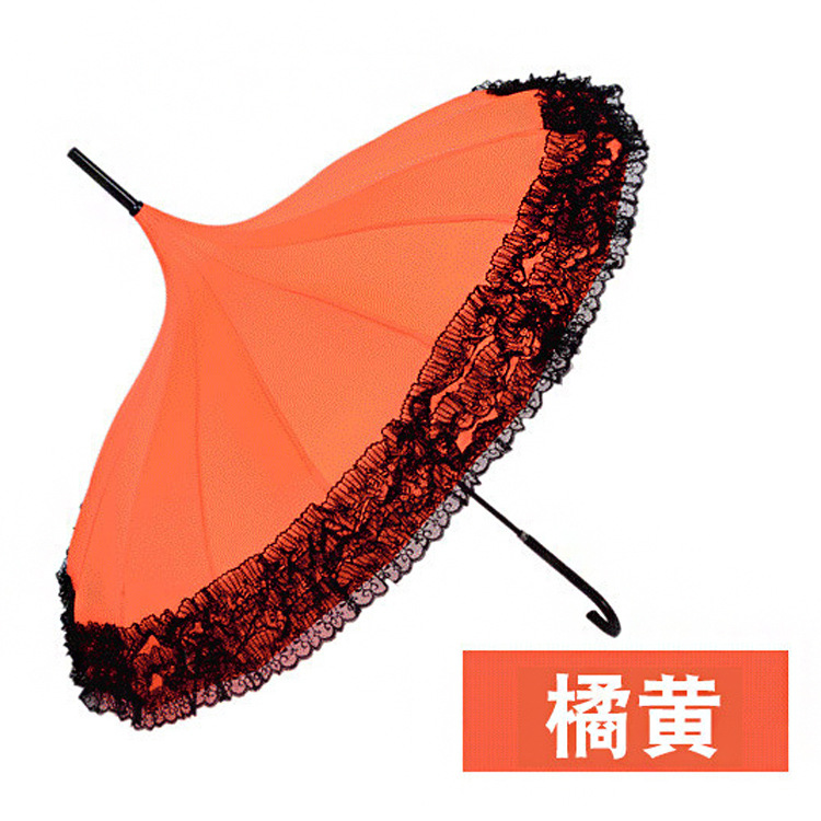 lace pagoda princess umbrella parasol lolita cosplay orange