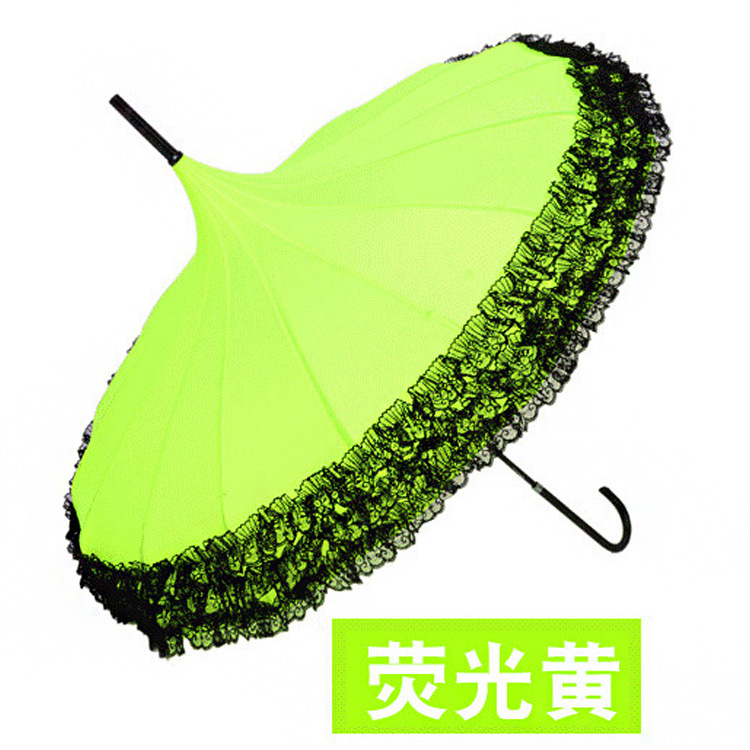 lace pagoda princess umbrella parasol lolita cosplay neon green