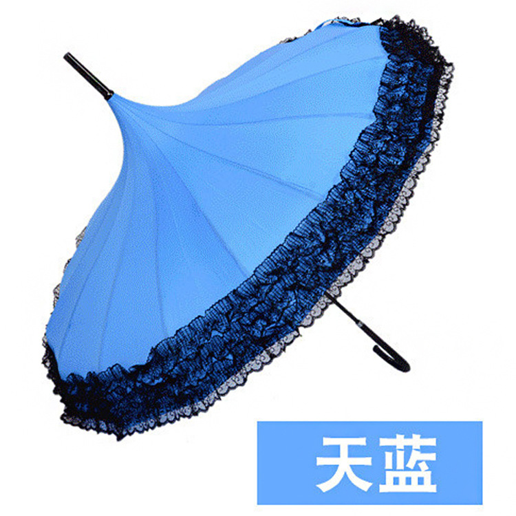 lace pagoda princess umbrella parasol lolita cosplay sky blue