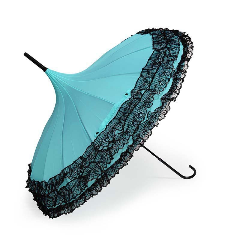 lace pagoda princess umbrella parasol lolita cosplay cyan