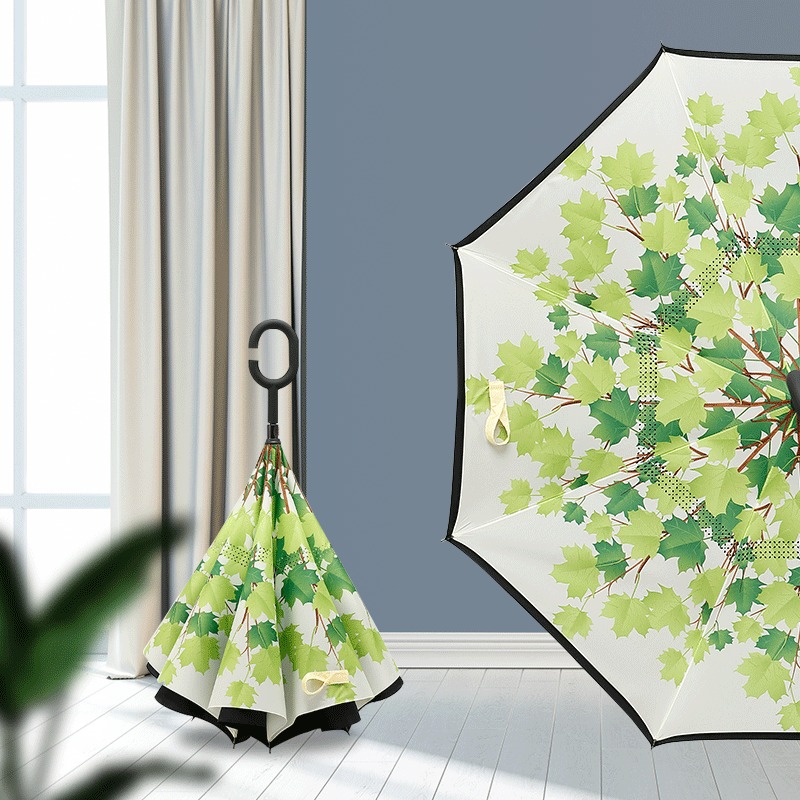 green patterned inverted umbrellas wholesale