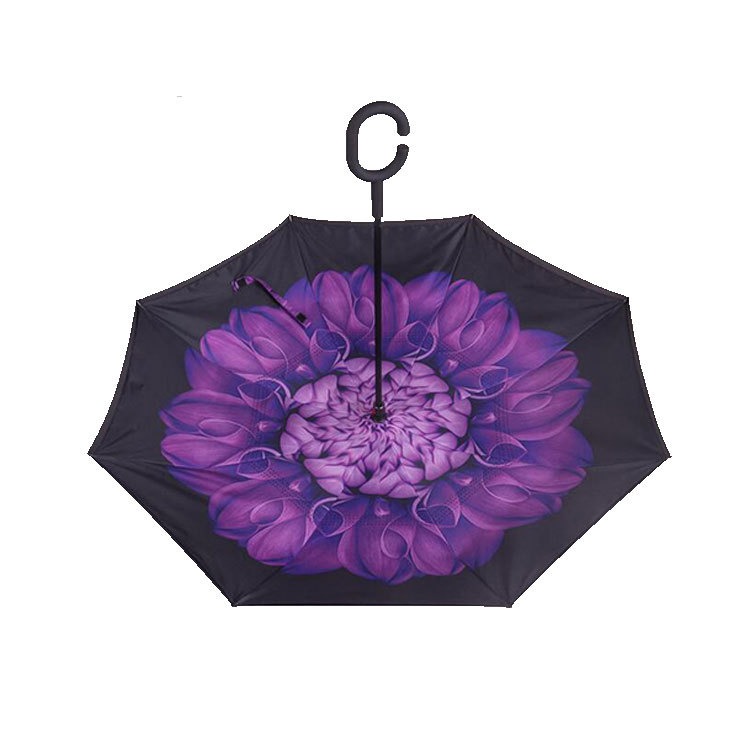 purple flower inverted umbrellas upside down reverse wholesale