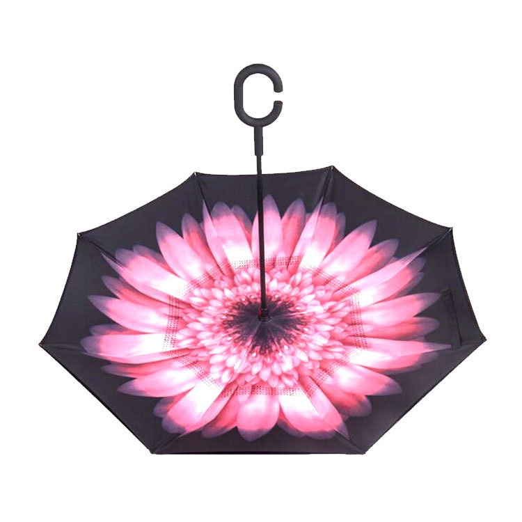 White Pink Big flower inverted umbrellas upside down reverse wholesale White Pink Big flower inverted umbrellas upside down reverse wholesale