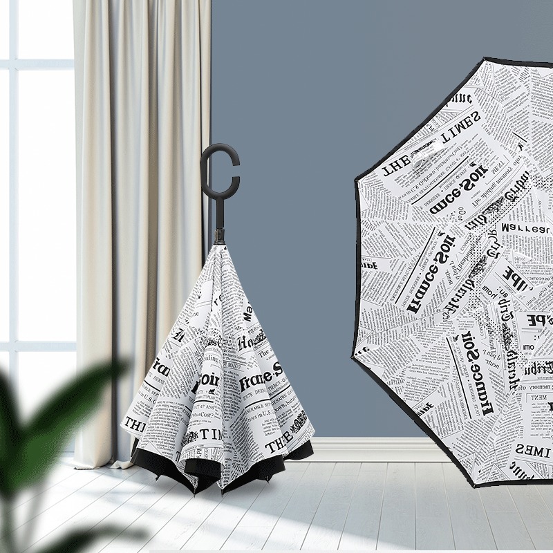 news paper patterned inverted umbrellas wholesale