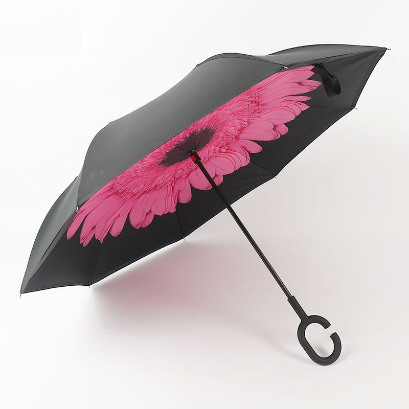 big pink flower inverted umbrellas upside down reverse wholesale