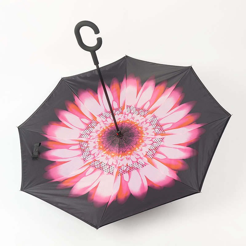 Big Flower(Pink/White/Orange) inverted umbrellas upside down reverse wholesale Big Flower(Pink/White/Orange) inverted umbrellas upside down reverse wholesale
