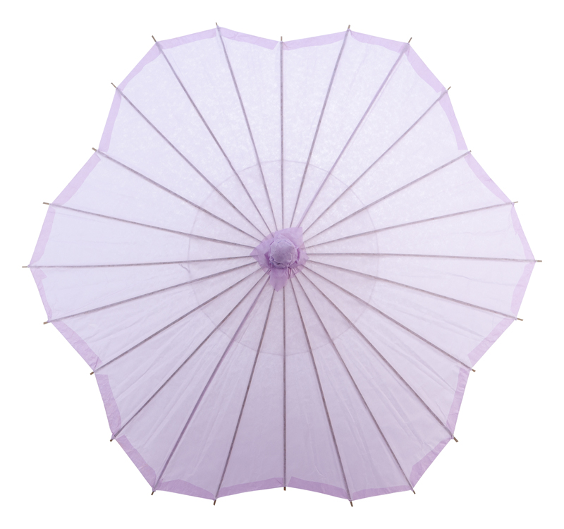 lavender scalloped blossom flower solid color paper parasols umbrellas wholesale