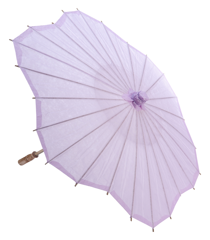 lavender scalloped blossom flower solid color paper parasols umbrellas wholesale
