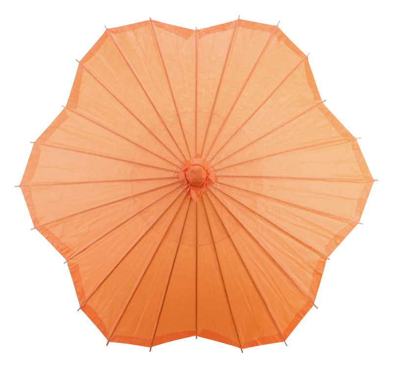 orange scalloped blossom flower solid color paper parasols umbrellas wholesale
