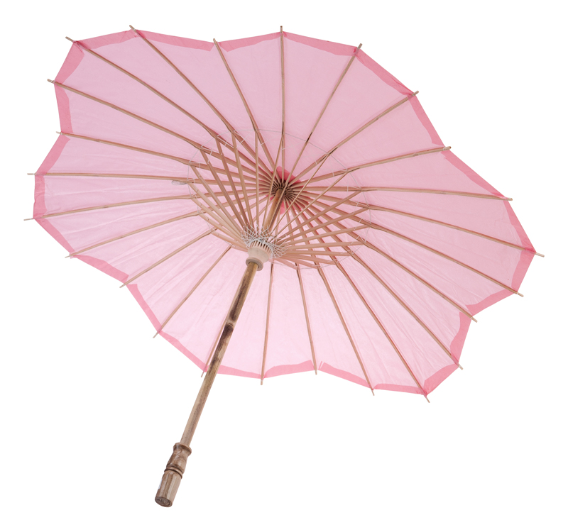 pink scalloped blossom flower solid color paper parasols umbrellas wholesale
