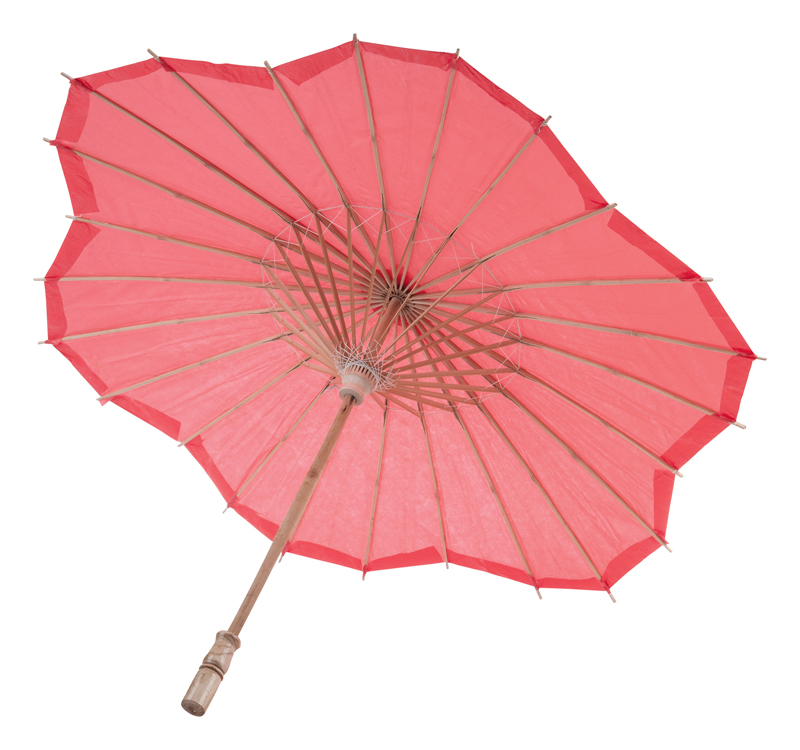 red scalloped blossom flower solid color paper parasols umbrellas wholesale