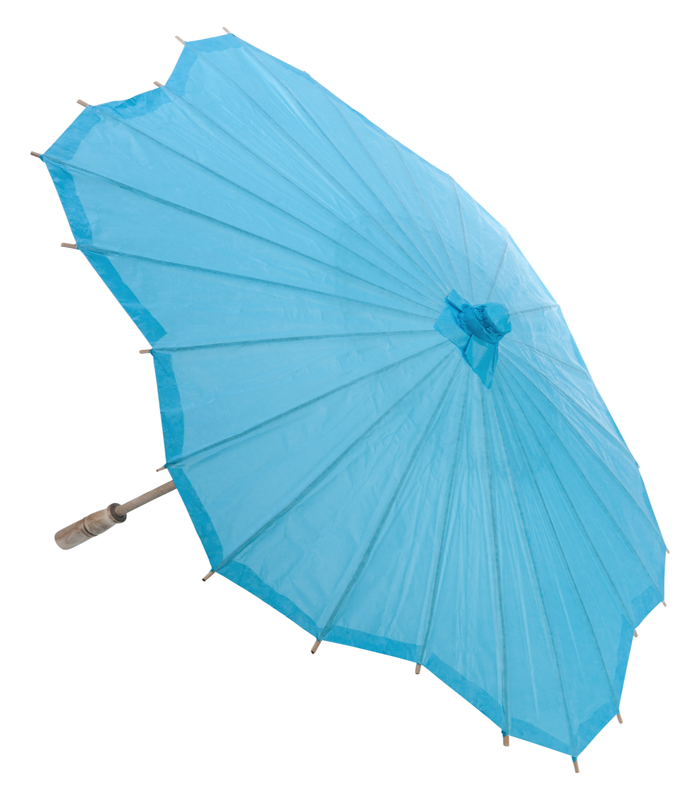 turquoise scalloped blossom flower solid color paper parasols umbrellas wholesale