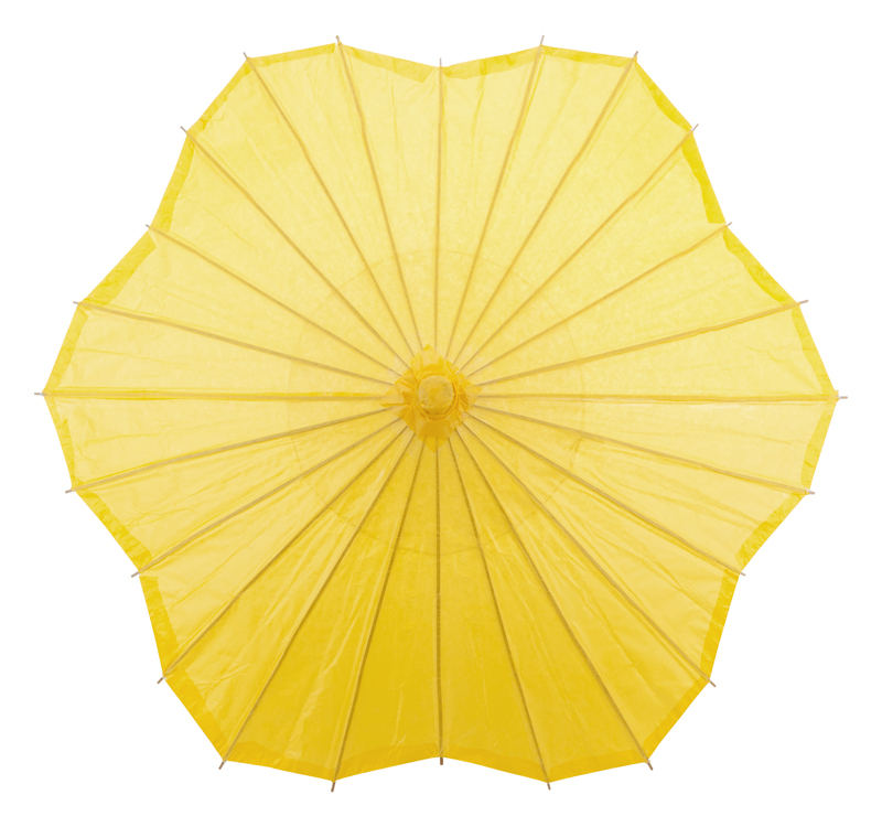 yellow scalloped blossom flower solid color paper parasols umbrellas wholesale