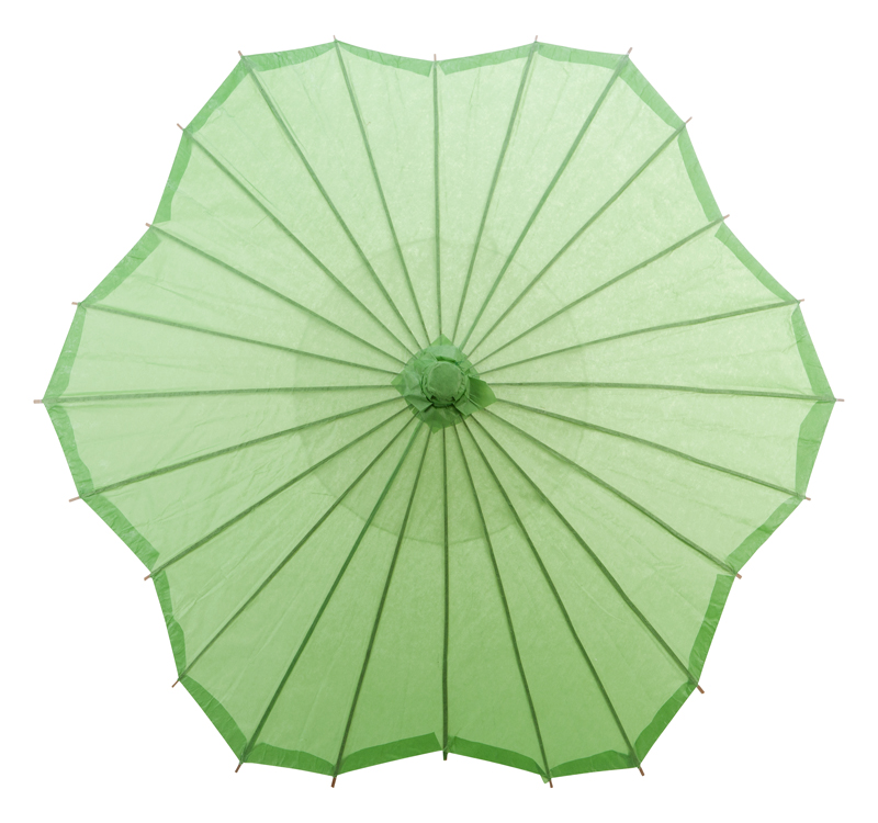 grass green scalloped blossom flower solid color paper parasols umbrellas wholesale