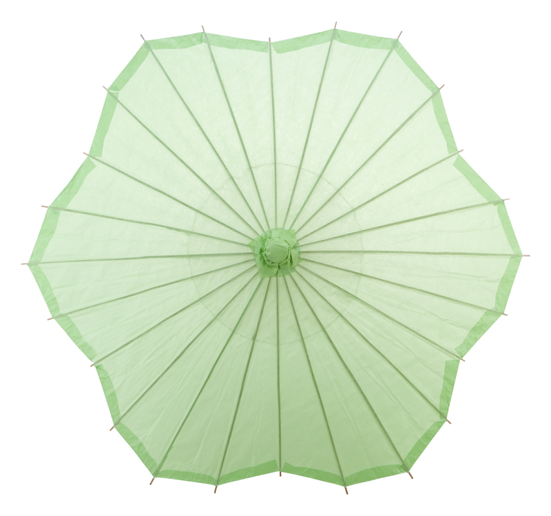 light lime scalloped blossom flower solid color paper parasols umbrellas wholesale