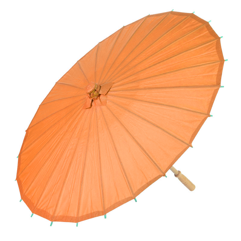 orange paper parasols, wedding bridal umbrellas wholesale