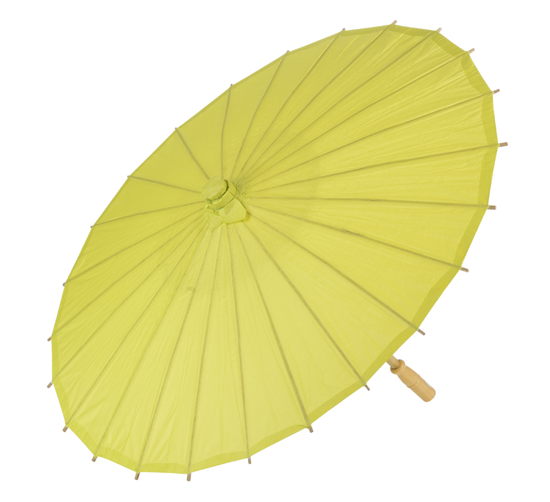 yellow green paper parasols, wedding bridal umbrellas wholesale