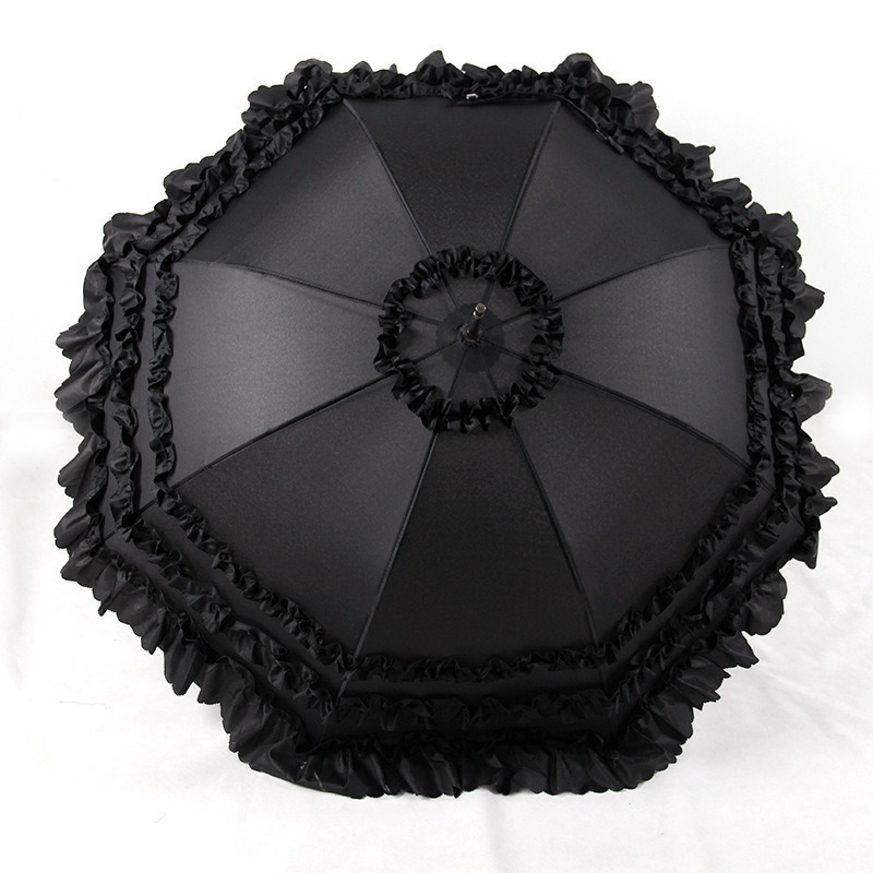 Black Ruffles Wedding Umbrella