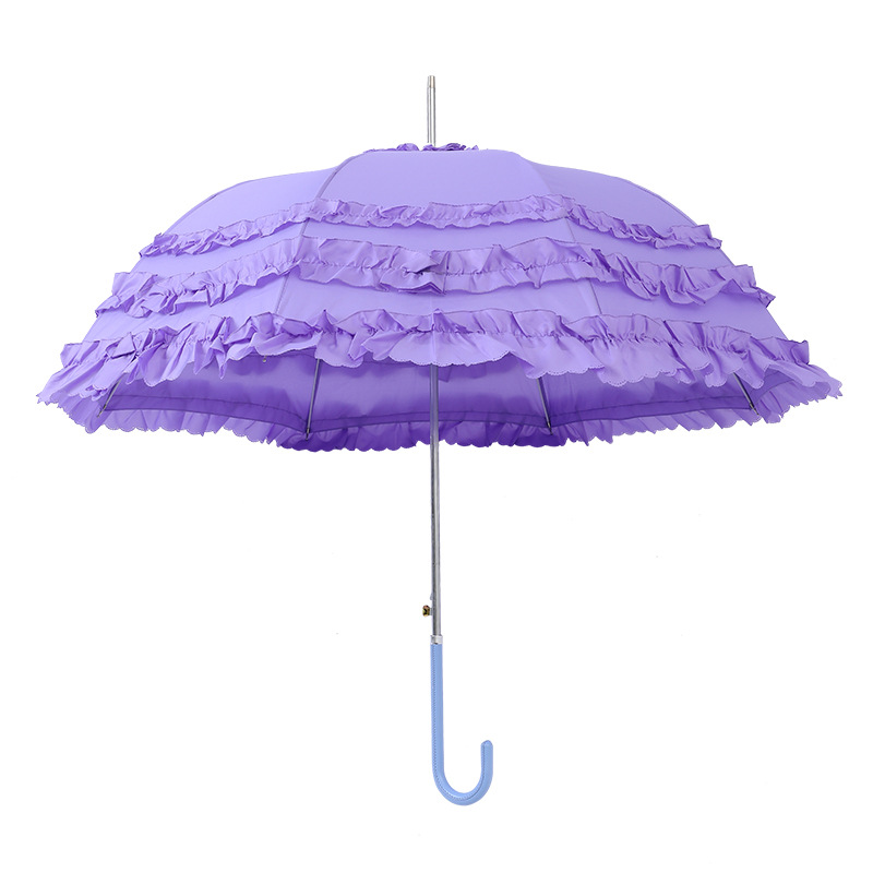 Purple Umbrella with 3 Frills Ruffles Lolita Cosplay