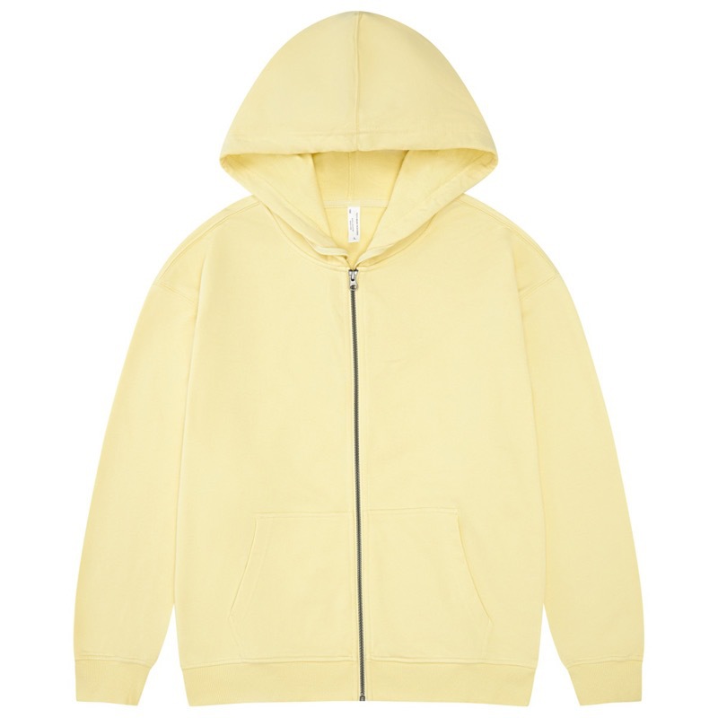 pure 100% cotton oversized drop shoulder lemon yellow kids zip hoodie jacket blank plain pure 100% cotton oversized drop shoulder lemon yellow kids zip hoodie jacket blank plain