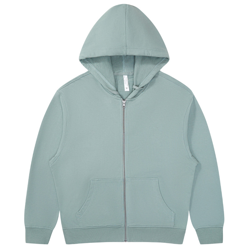 pure 100% cotton oversized drop shoulder wutong blue zip hoodie jacket blank plain pure 100% cotton oversized drop shoulder wutong blue zip hoodie jacket blank plain