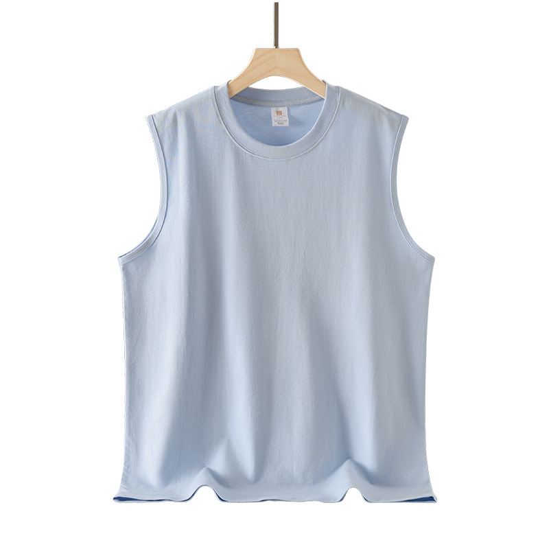 pure 100% combed cotton sleeveless T-shirt men's women's tank top crew neck pure 100% combed cotton sleeveless T-shirt men's women's tank top crew neck