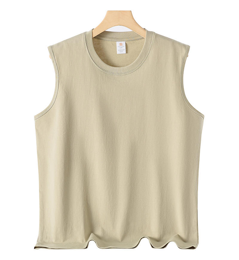 pure 100% combed cotton sleeveless T-shirt men's women's tank top crew neck pure 100% combed cotton sleeveless T-shirt men's women's tank top crew neck