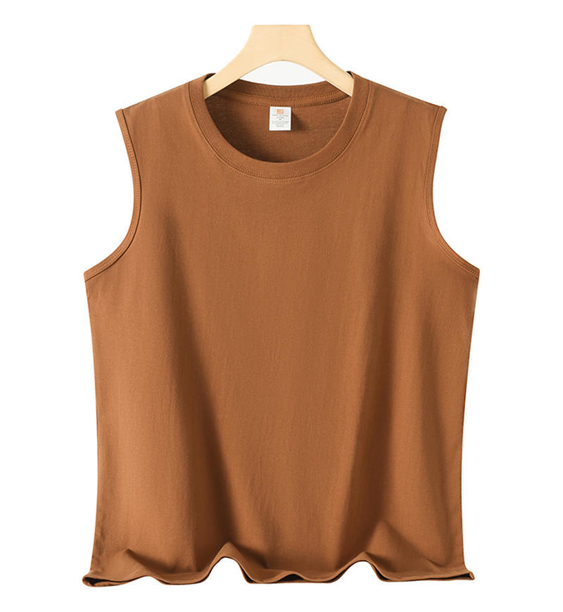 pure 100% combed cotton sleeveless T-shirt men's women's tank top crew neck pure 100% combed cotton sleeveless T-shirt men's women's tank top crew neck