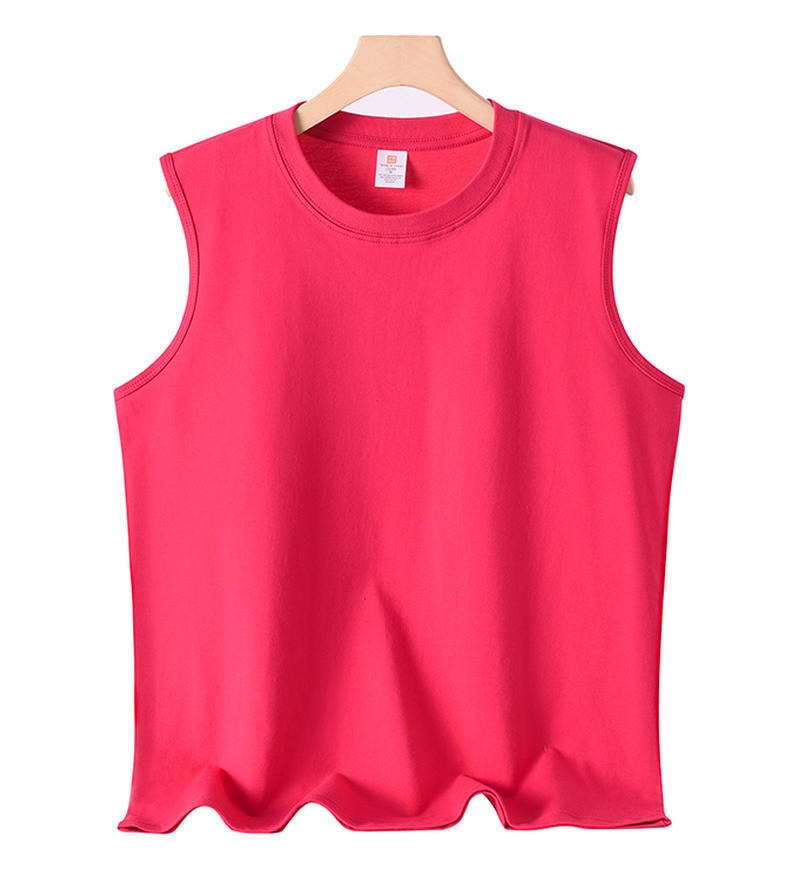 pure 100% combed cotton sleeveless T-shirt men's women's tank top crew neck pure 100% combed cotton sleeveless T-shirt men's women's tank top crew neck