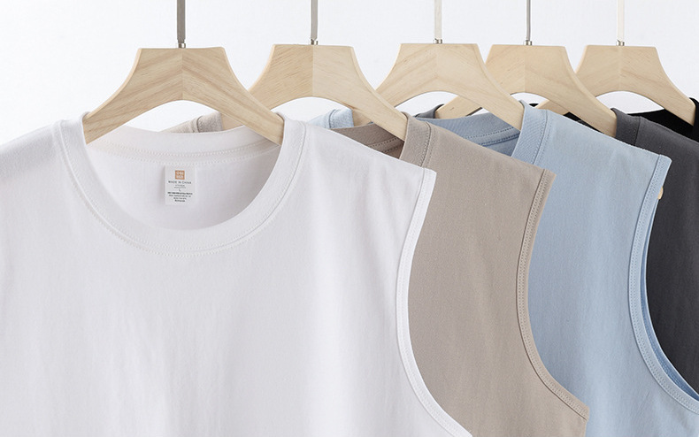 pure 100% combed cotton sleeveless T-shirt men's women's tank top crew neck pure 100% combed cotton sleeveless T-shirt men's women's tank top crew neck