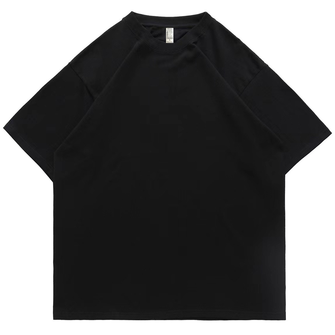 pure 100% cotton T-shirt oversized drop shoulder heavyweight black pure 100% cotton T-shirt oversized drop shoulder heavyweight black