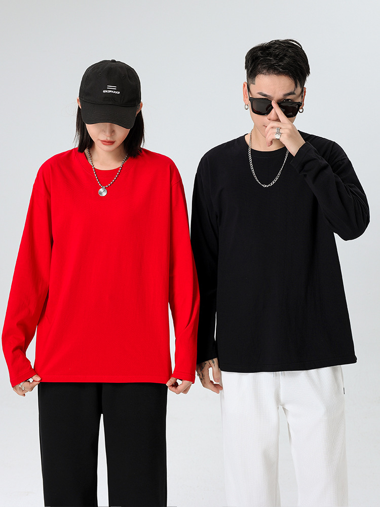pure 100% combed cotton T-shirt long sleeve crew neck pure 100% combed cotton T-shirt long sleeve crew neck