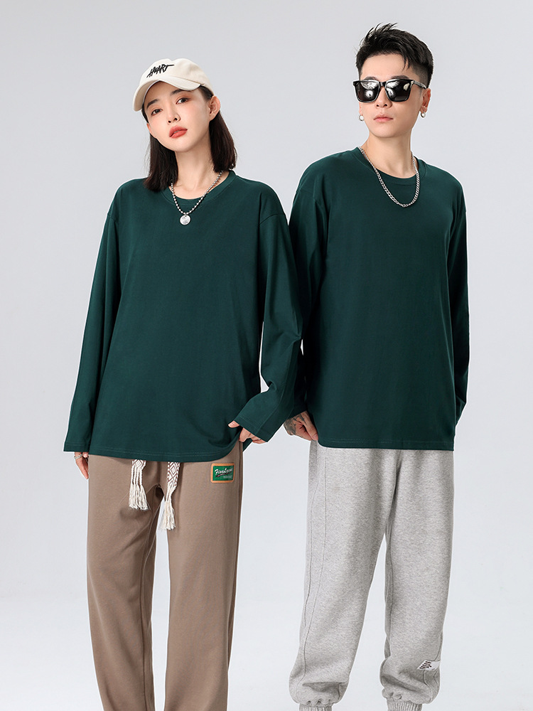 pure 100% combed cotton T-shirt long sleeve crew neck pure 100% combed cotton T-shirt long sleeve crew neck