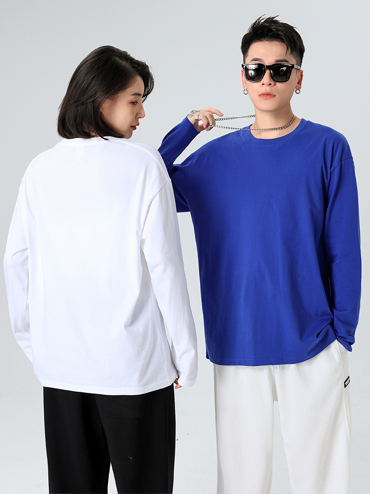 pure 100% combed cotton T-shirt long sleeve crew neck pure 100% combed cotton T-shirt long sleeve crew neck