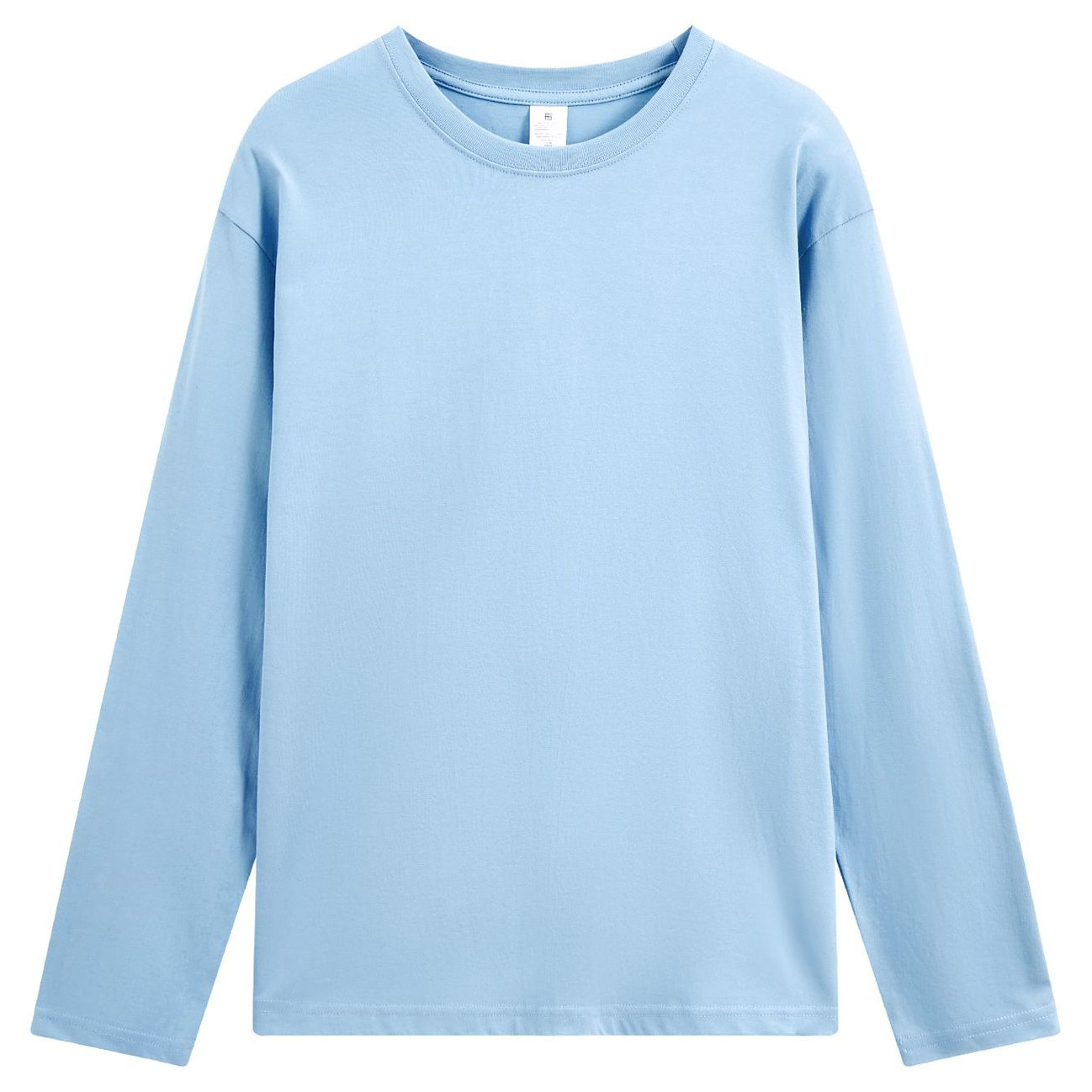 pure 100% combed cotton T-shirt long sleeve crew neck Sky Blue pure 100% combed cotton T-shirt long sleeve crew neck Sky Blue