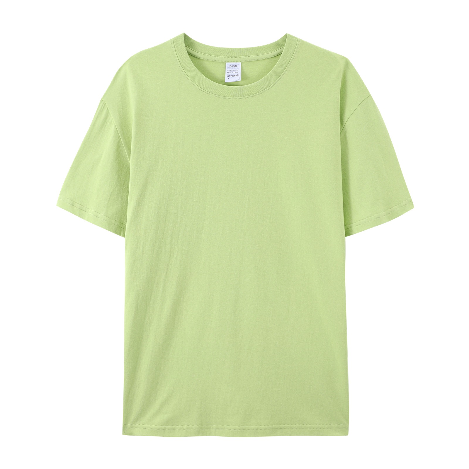 pure 100% cotton kids T-shirt matcha green short sleeve crew neck pure 100% cotton kids T-shirt matcha green short sleeve crew neck