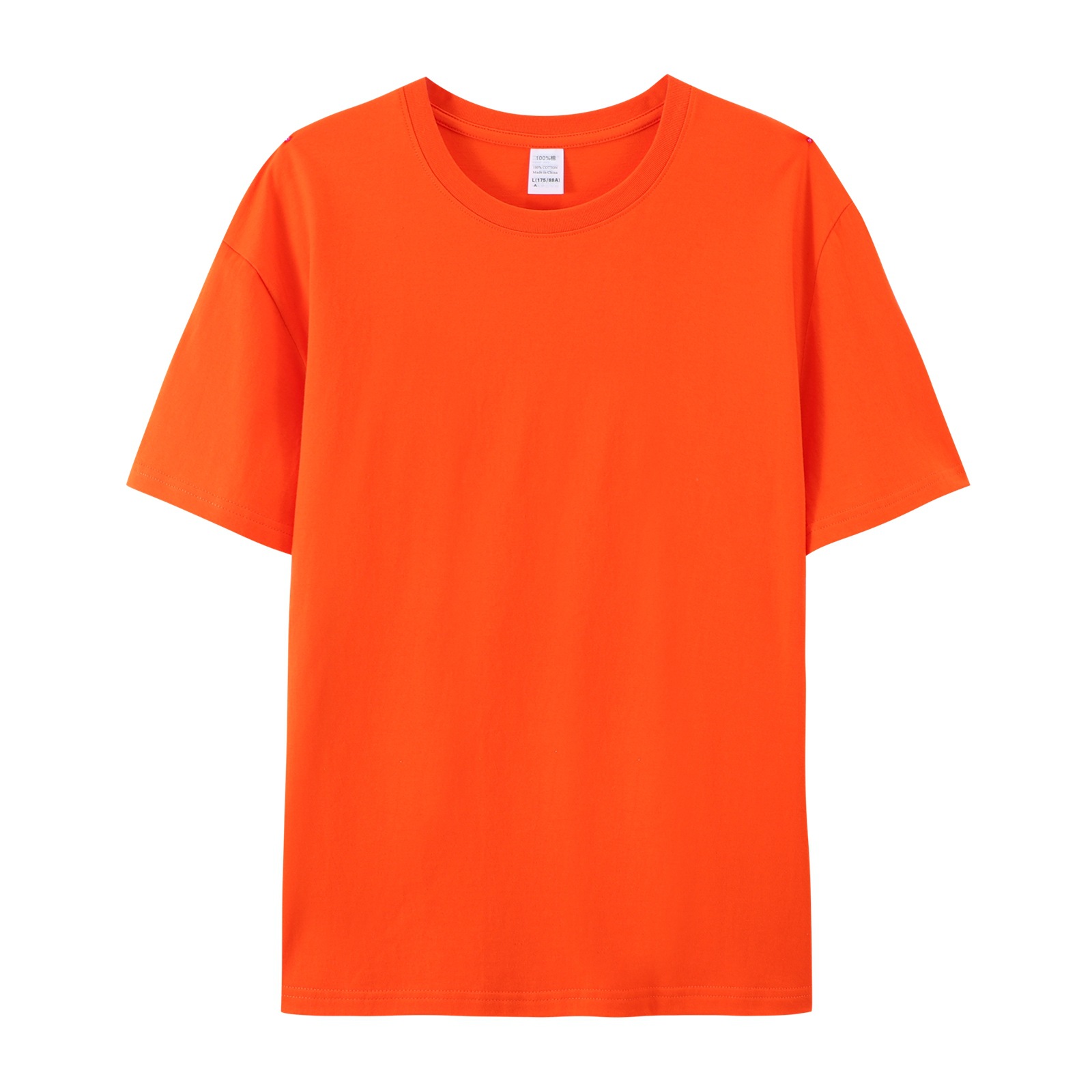 pure 100% cotton kids T-shirt orange short sleeve crew neck pure 100% cotton kids T-shirt orange short sleeve crew neck