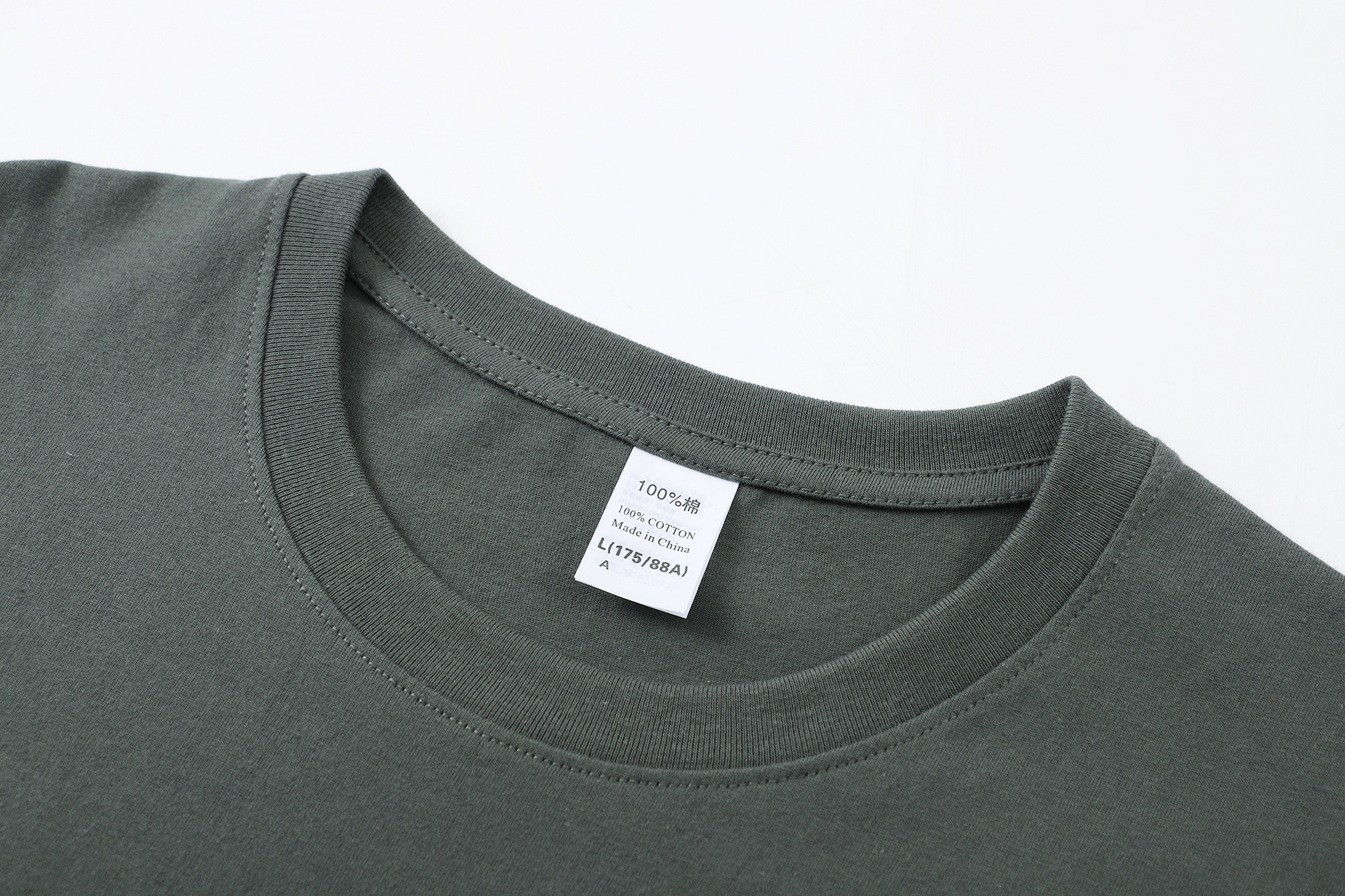 pure 100% cotton T-shirt short sleeve crew neck pure 100% cotton T-shirt short sleeve crew neck